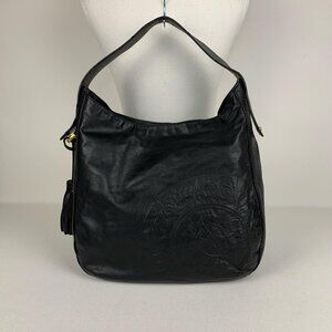 Juicy Couture Y2K Black Leather Blanket Shoulder Bag – Chic Vintage Accessory!